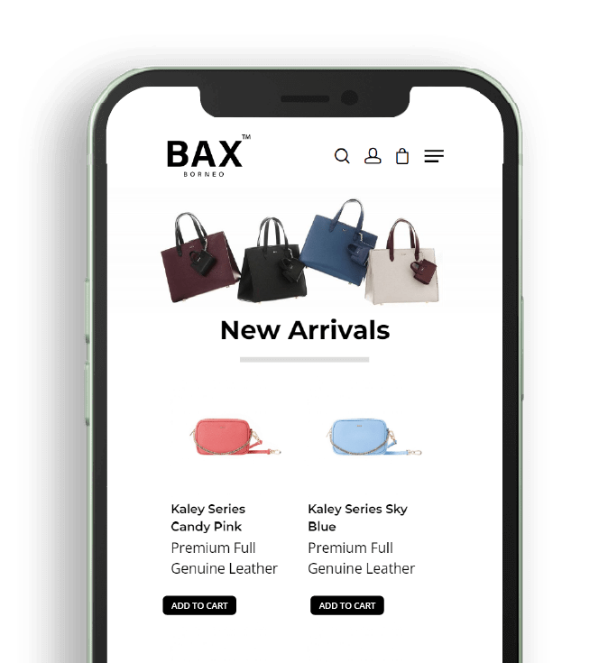 E-Commerce store mobile view