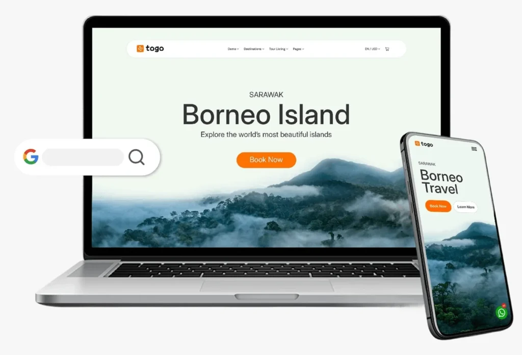 Professional website design agency Malaysia responsive website on laptop and mobile